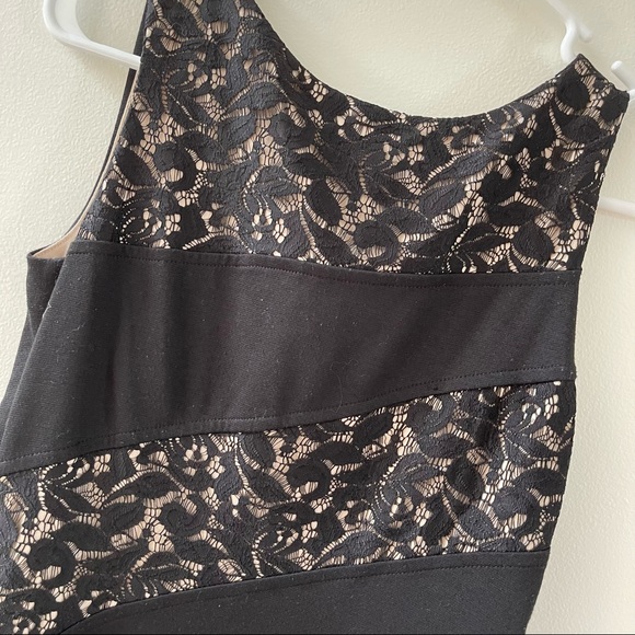 Maurice’s 1/2 black dress with tan / nude lace - Picture 4 of 6